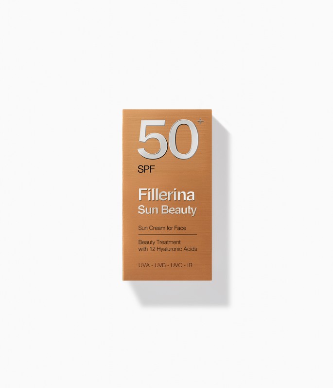 Fillerina Sun Beauty Veido kremas nuo saulės – SPF 50+ su Fillerina® 12 Hialurono rūgščių molekulėmis 50 ml